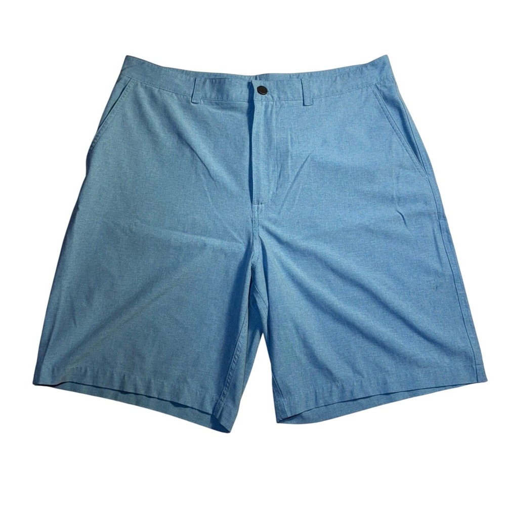 Tackle & Tides Mens Blue Heathered Flat Front Casual Shorts Size 36-2103